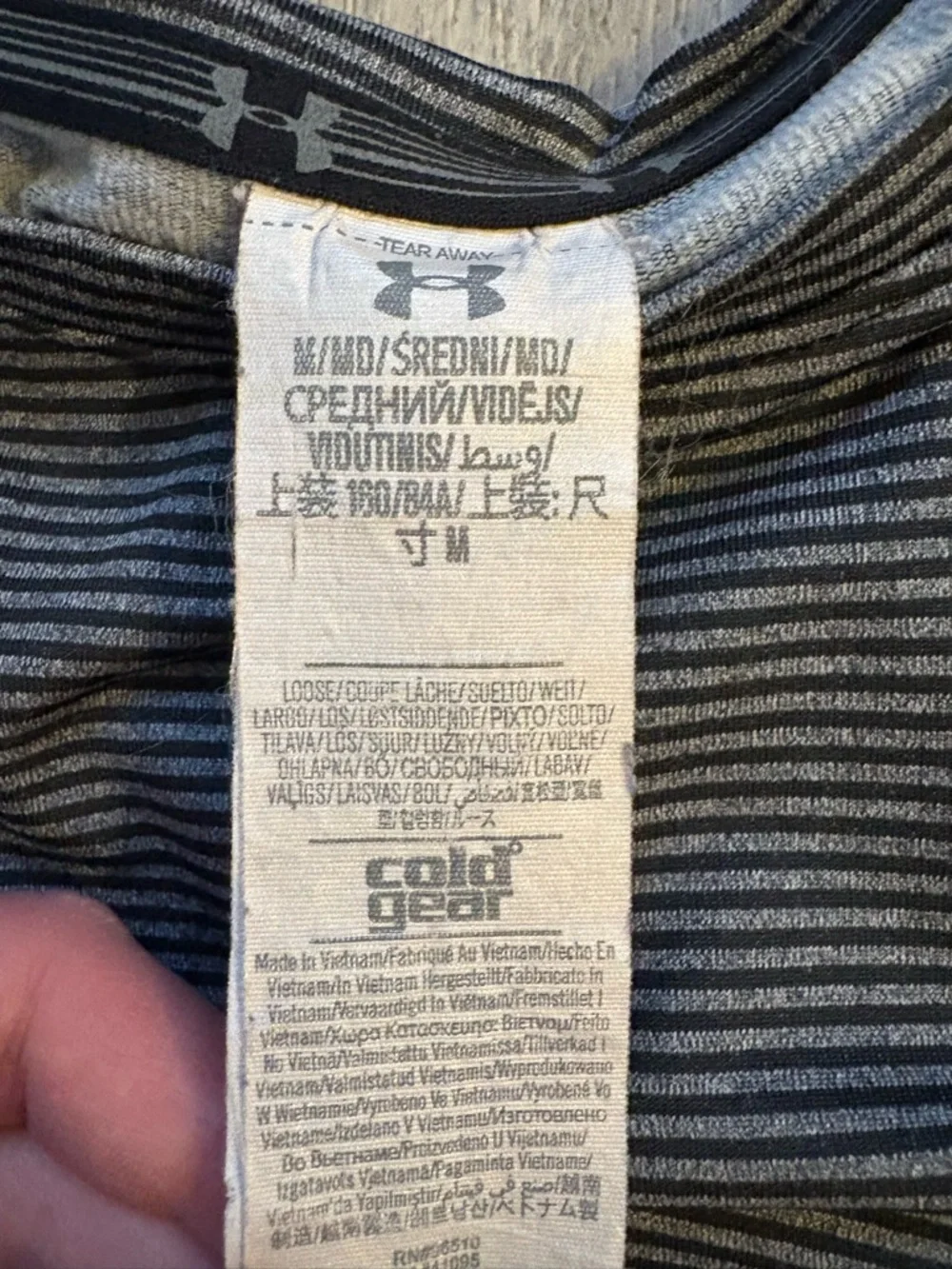 Under Armour Black/Grey Striped Quarter-Zip Pullover - Picture 2 of 3
